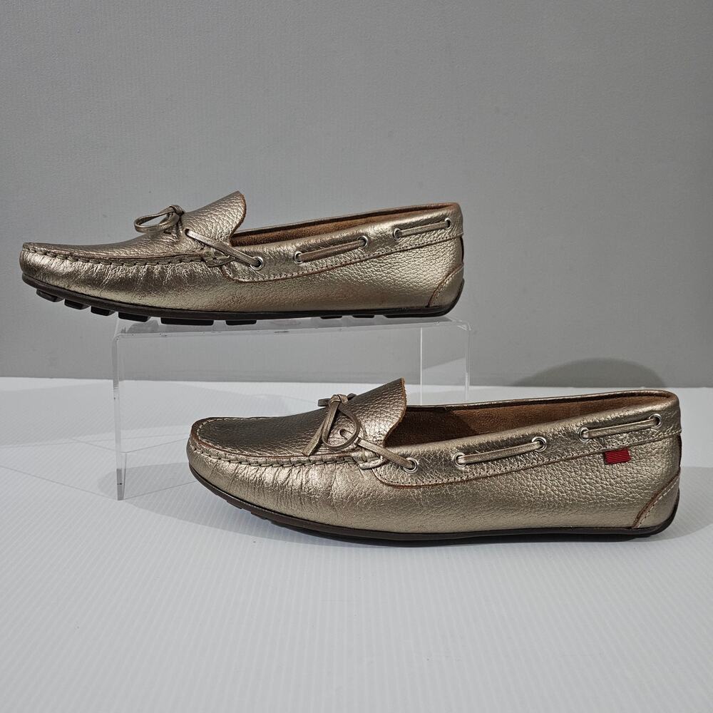Marc Joseph Elmwood Ave Loafer Womens 11 Metallic Gold Leather Driving Moccasin - Picture 2 of 15